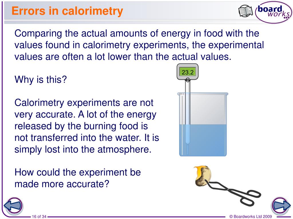 Systematic Errors In Calorimetry Experiment at Raymond Polizzi blog