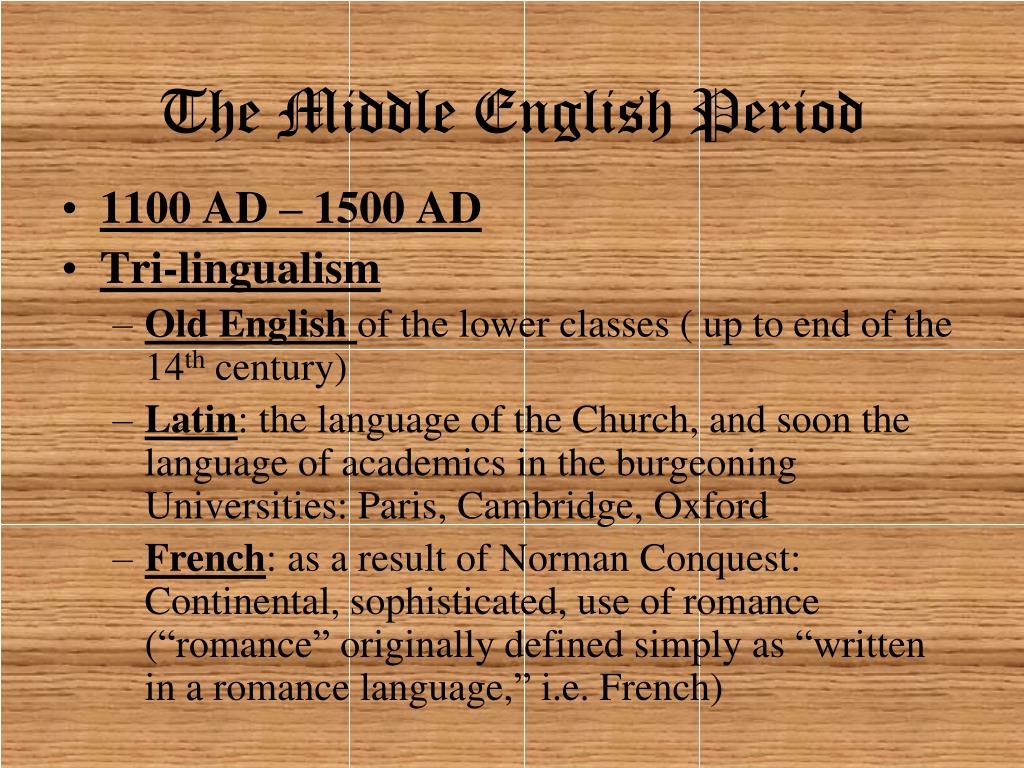 Топик: Historical Background of the Middle English Period