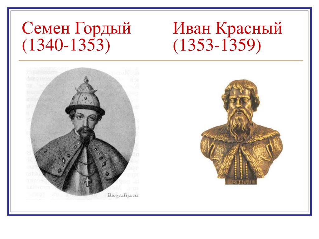 Как звали ивана 2. Семён Иванович гордый 1340-1353. Симеон Иванович гордый (1340 – 1353).