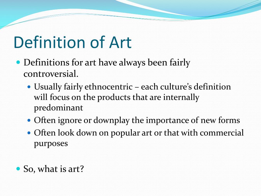 art definition of presentation