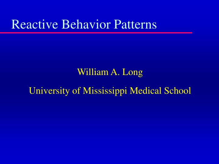 PPT - Reactive Behavior Patterns in Distributed Learning: Bridging ...