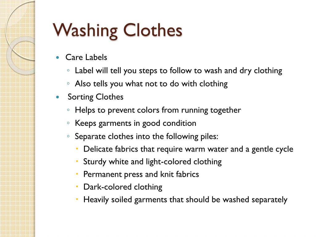 PPT - Caring for Clothing PowerPoint Presentation, free download -  ID:5833742
