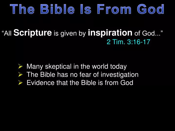 Ppt All Scripture Is Given By Inspiration Of God 2
