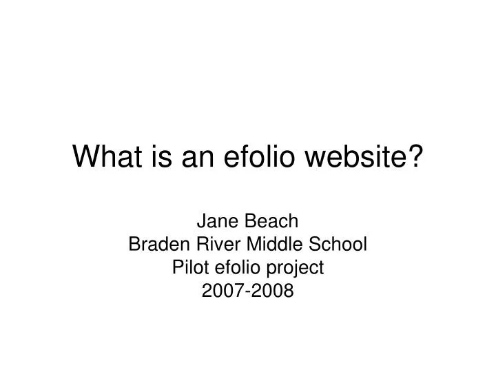 PPT What is an efolio website? PowerPoint Presentation, free download