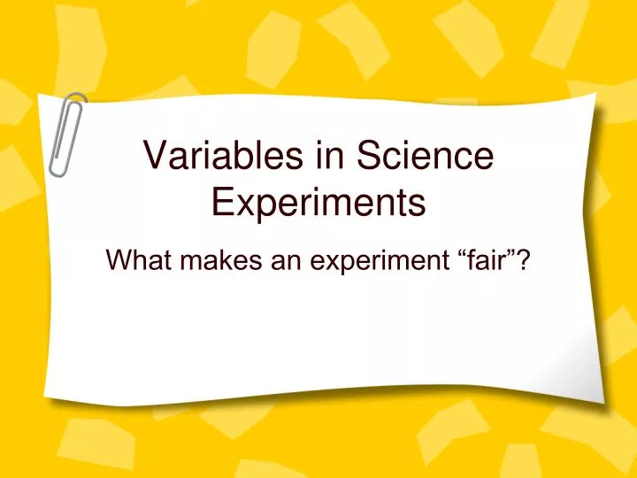 scientific experiments variables