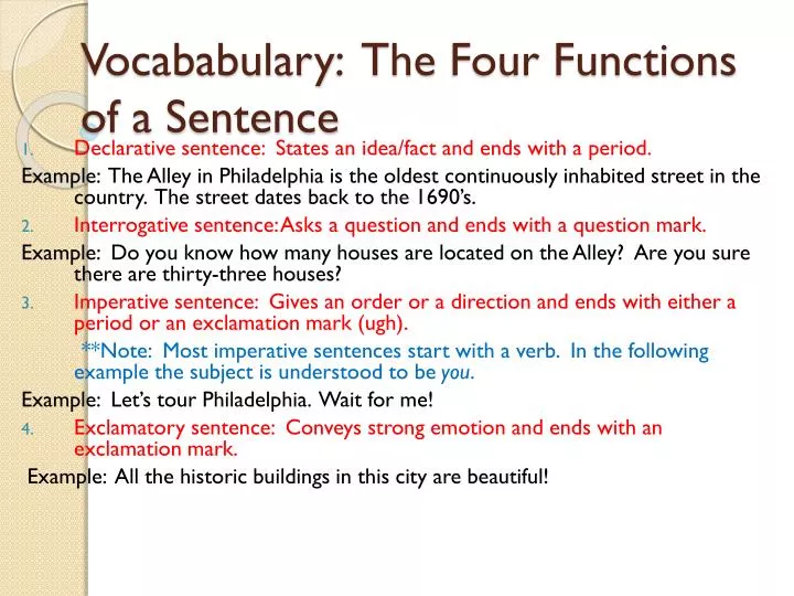 ppt-vocababulary-the-four-functions-of-a-sentence-powerpoint-presentation-id-5834684