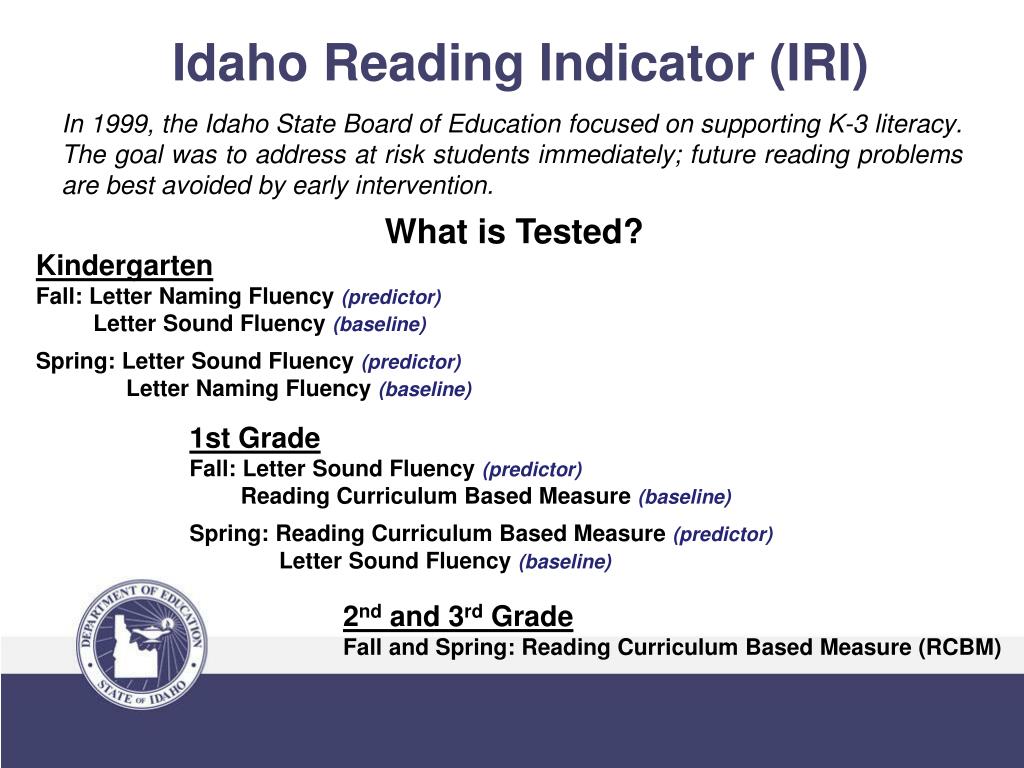 PPT Idaho State Department of Education Assessment Requirements PowerPoint Presentation ID