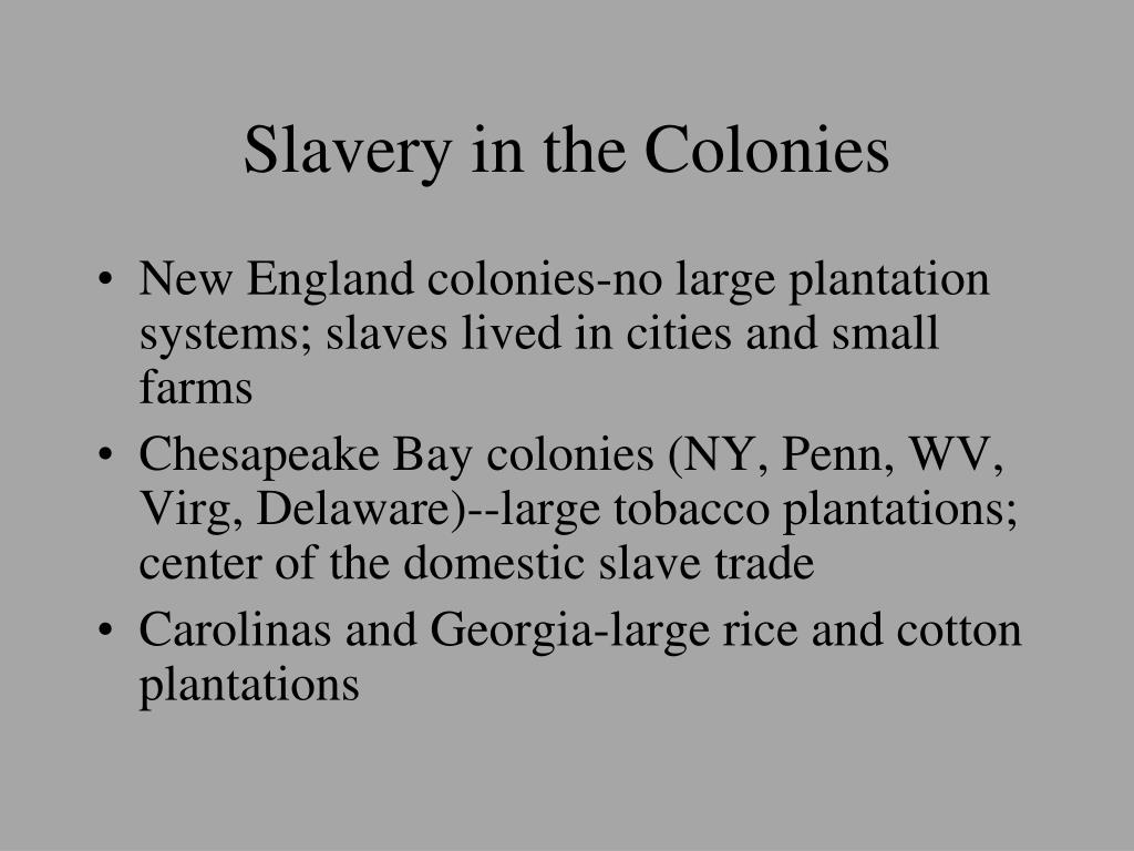 PPT - Colonial Slavery Why did slavery come to the American Colonies ...
