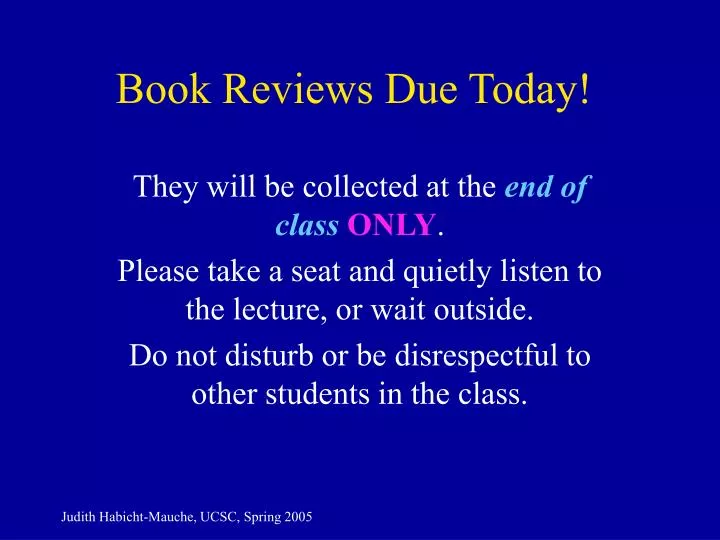 book reviews due today n.