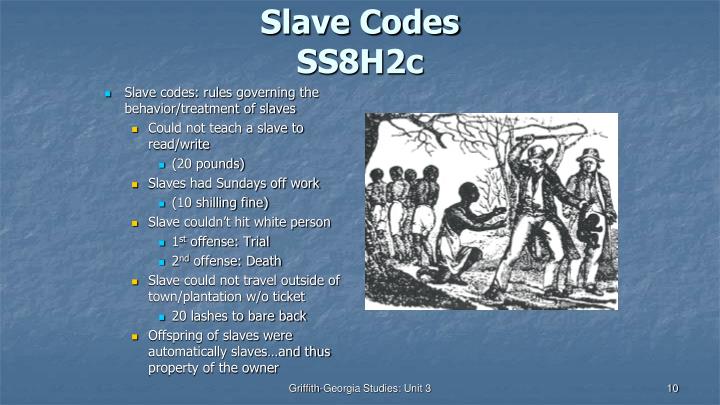 slave codes in the south