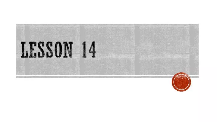 lesson 14