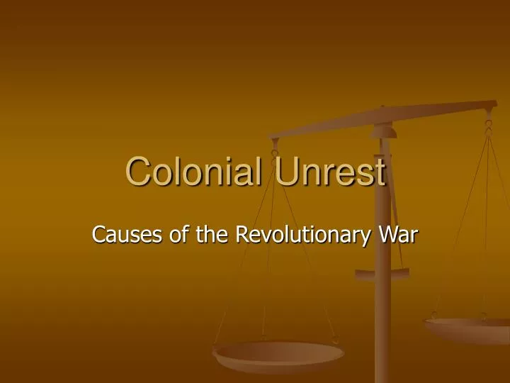colonial unrest n.