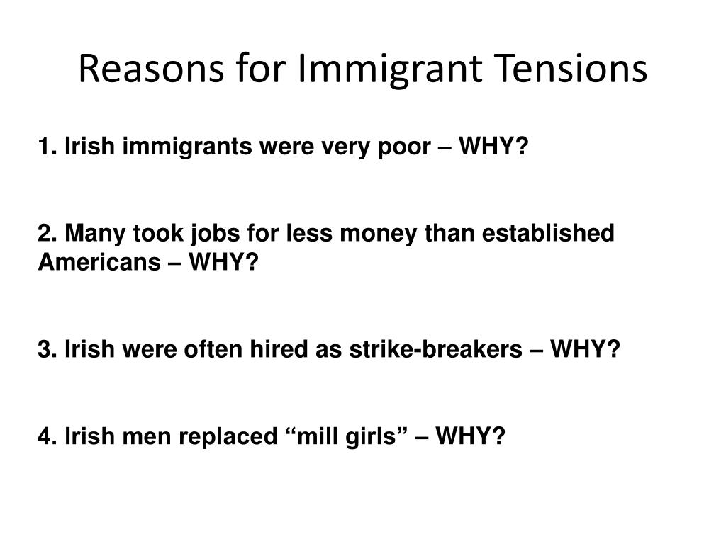 PPT - Immigration to the United States in the Mid-19 th Century ...