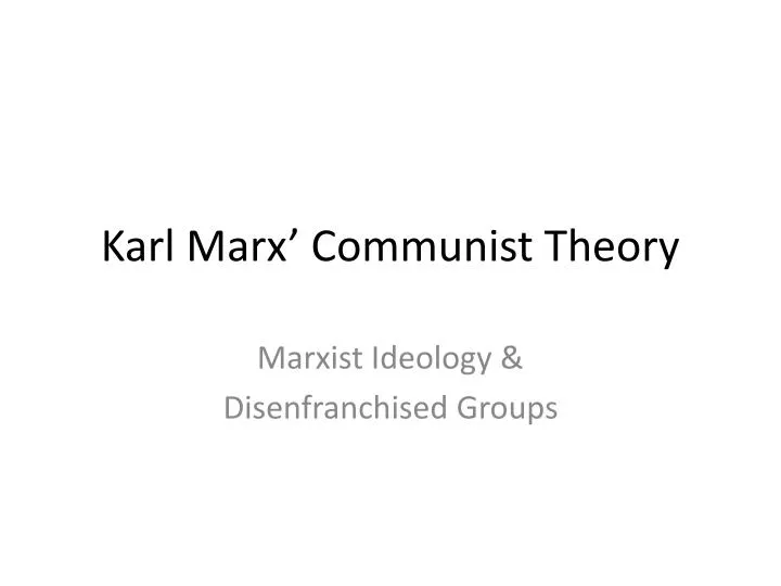 karl marx communist theory n.