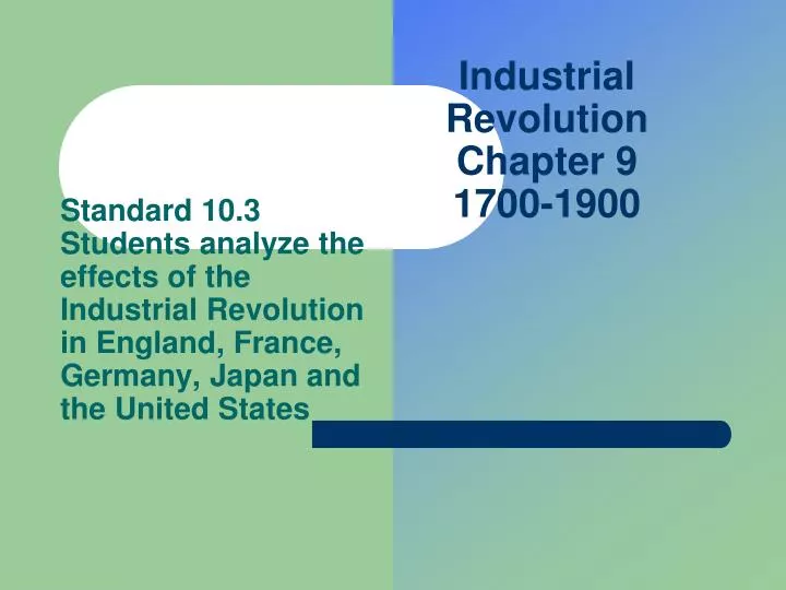 industrial revolution chapter 9 1700 1900 n.