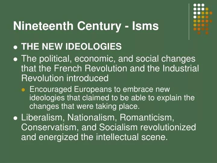 Ppt nineteenth century isms powerpoint presentation free download id 5839721