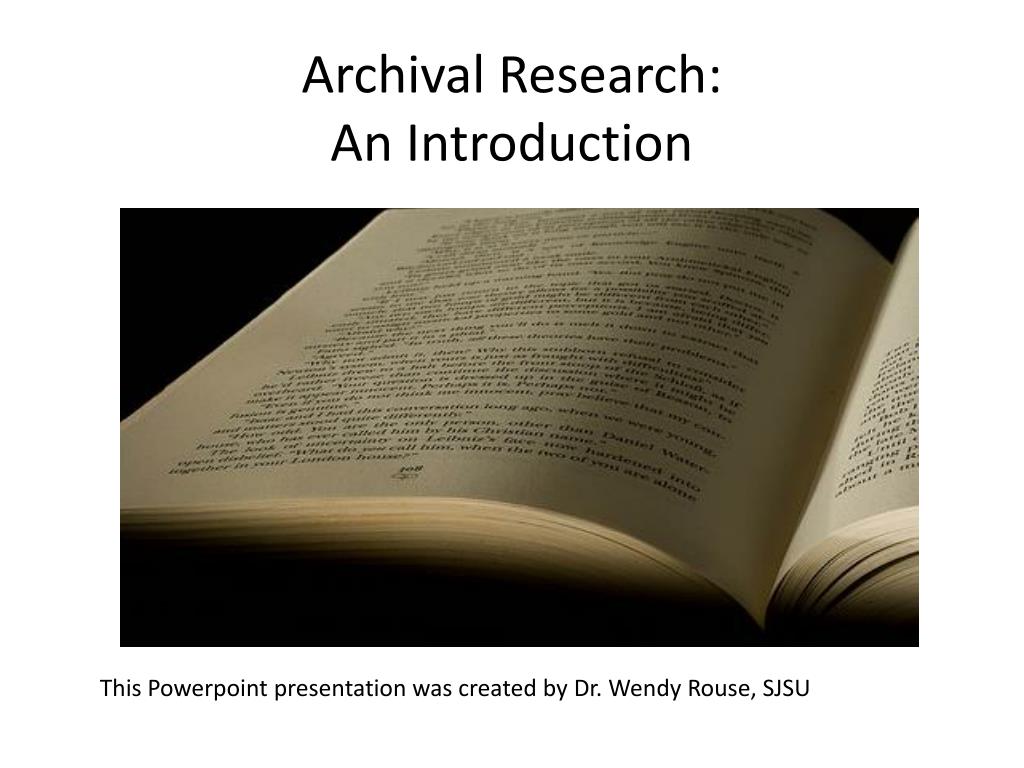 PPT Archival Research An Introduction PowerPoint Presentation, free download ID5840149