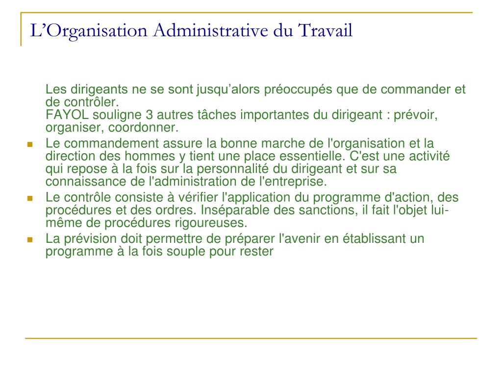 l'organisation administrative dissertation