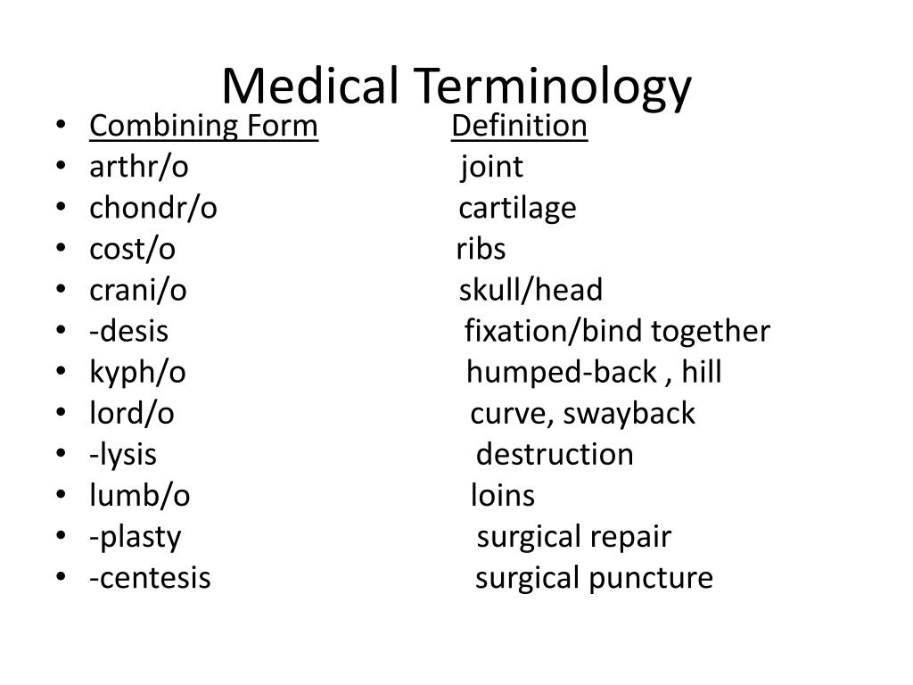 presentation in medical terminology