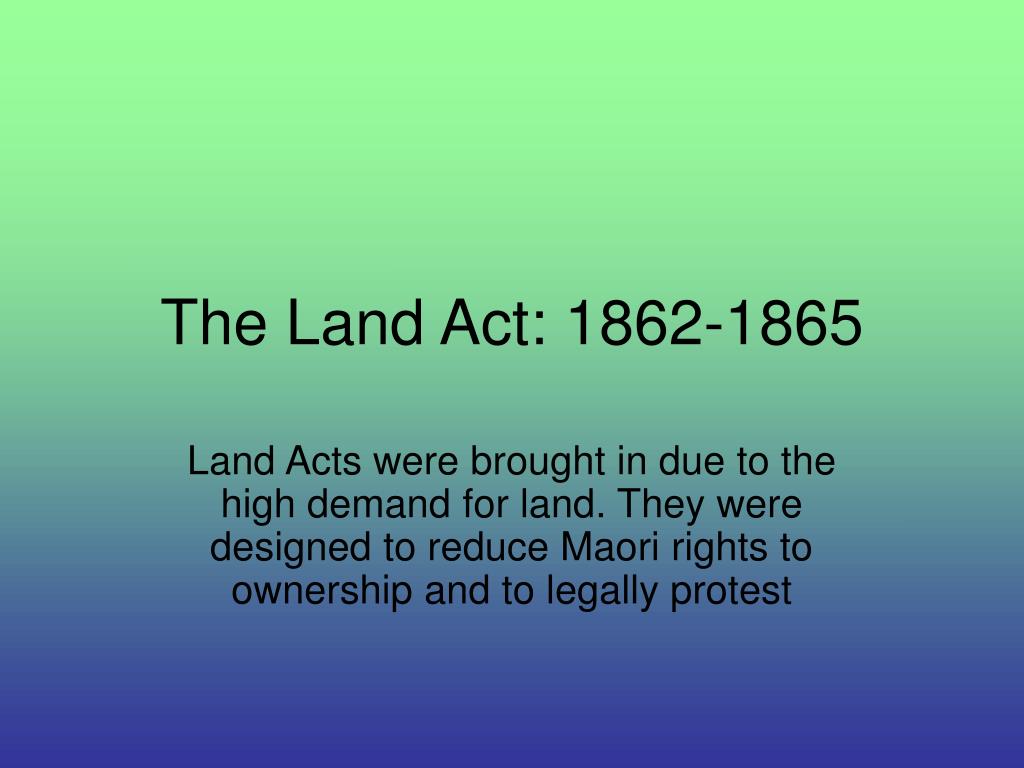 PPT The Land Act 18621865 PowerPoint Presentation, free download ID5840824