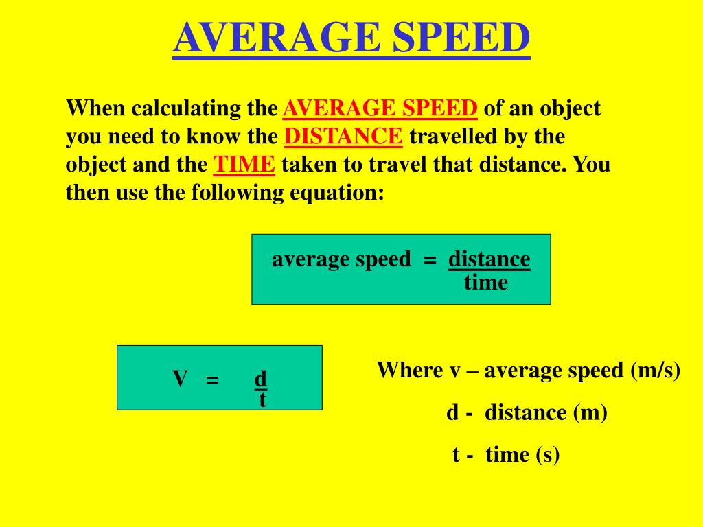 PPT - AVERAGE SPEED PowerPoint Presentation, free download - ID