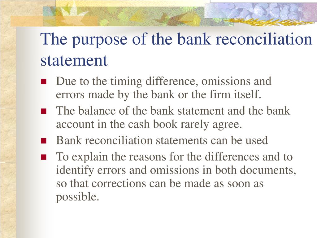 PPT Bank Reconciliation Statement PowerPoint Presentation Free 