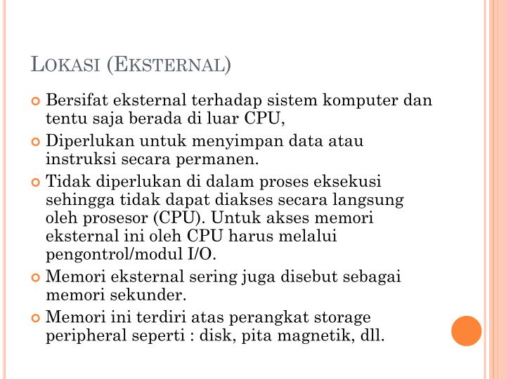 PPT - Karakteristik Memori PowerPoint Presentation - ID 