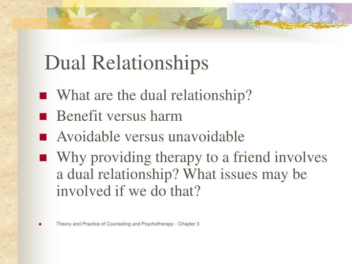 what are some examples of dual relationships in counseling