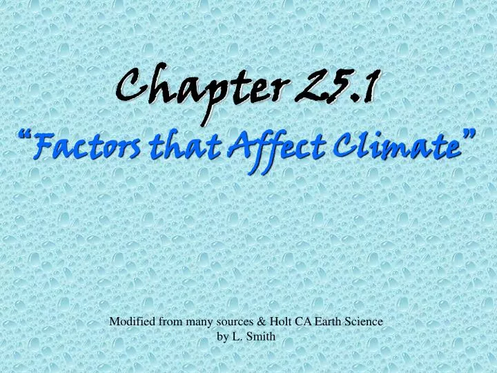 chapter 25 1 factors that affect climate n.
