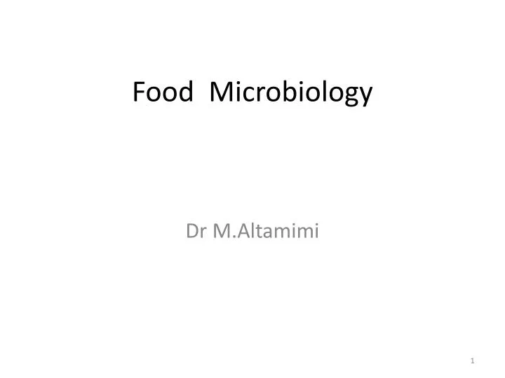 food microbiology n.