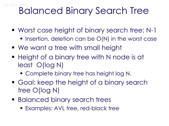 PPT - Balanced Binary Search Tree PowerPoint Presentation, free ...