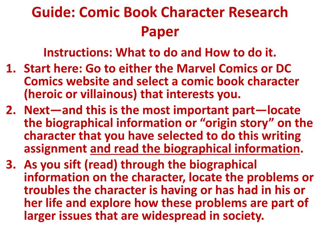 comic books research paper