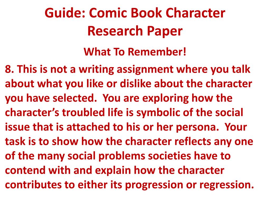 comic book research paper topics