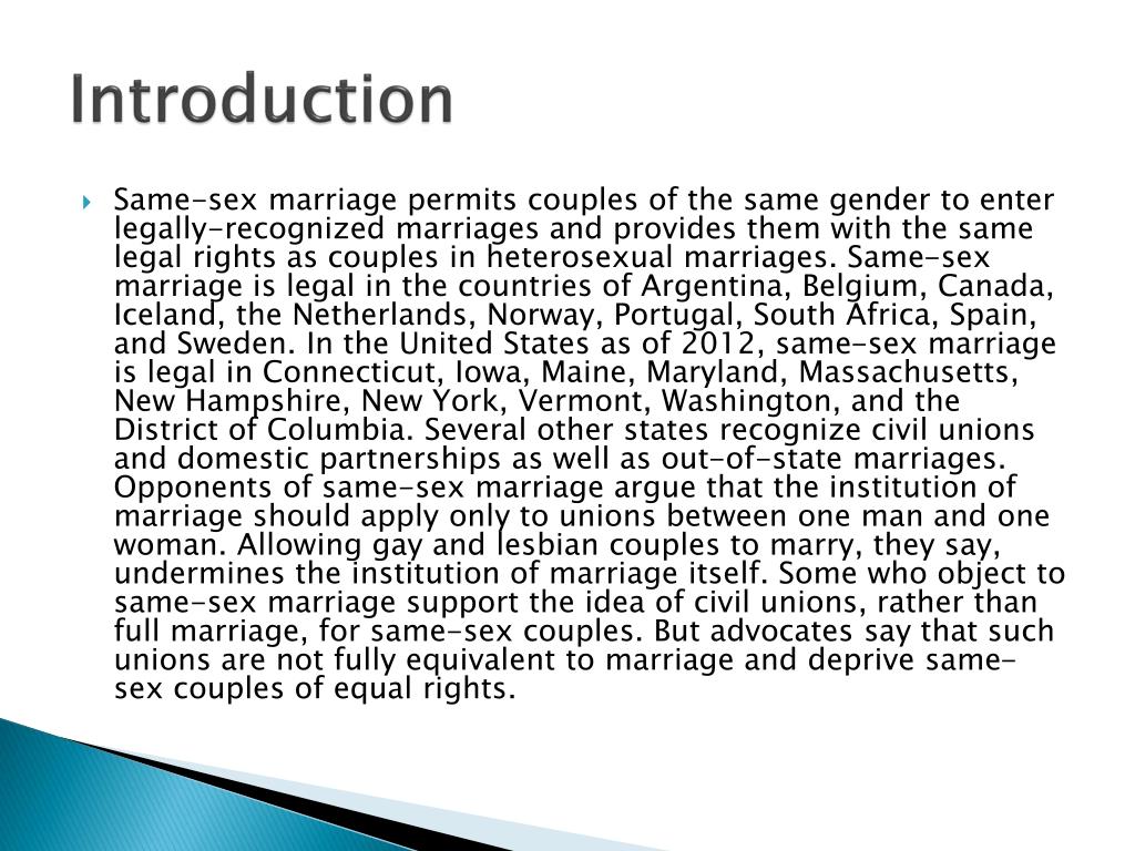 same sex marriage essay introduction body and conclusion brainly