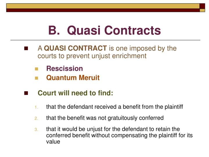 kinds of quasi contract