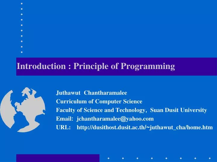PPT - Introduction : Principle of Programming PowerPoint Presentation ...