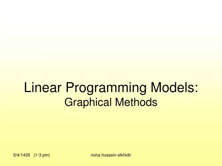 linear programming models graphical methods n.