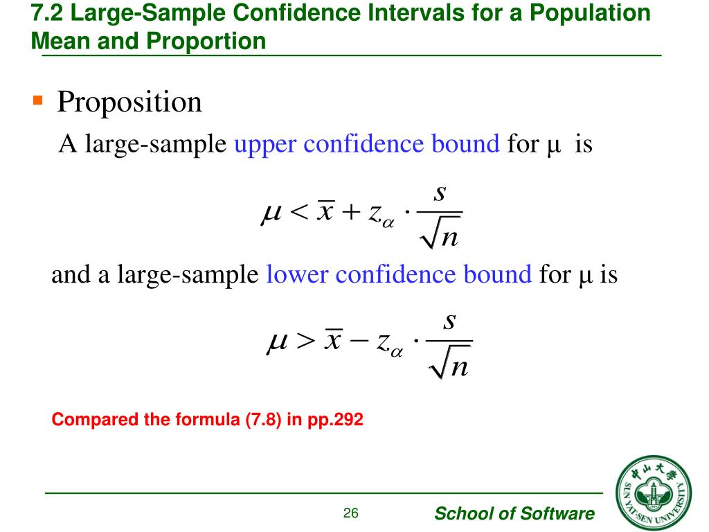7.2 Large-Sample Confidence Intervals for a Population Mean.