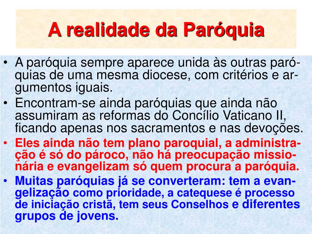 PPT - COMUNIDADE DE COMUNIDADES: UMA NOVA PARÓQUIA PowerPoint Presentation  - ID:1985551