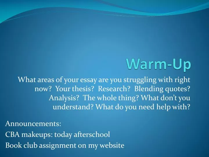 Ppt Warm Up Powerpoint Presentation Free Download Id5852774