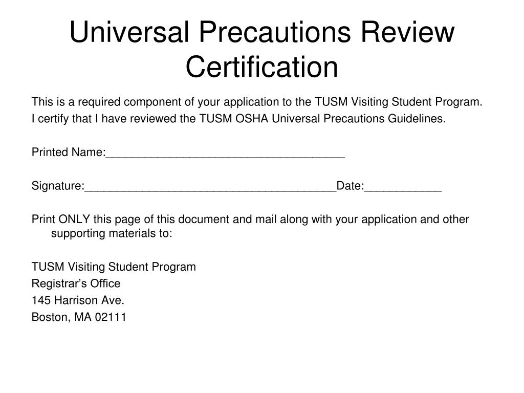 PPT OSHA Universal Precautions Refresher Training PowerPoint