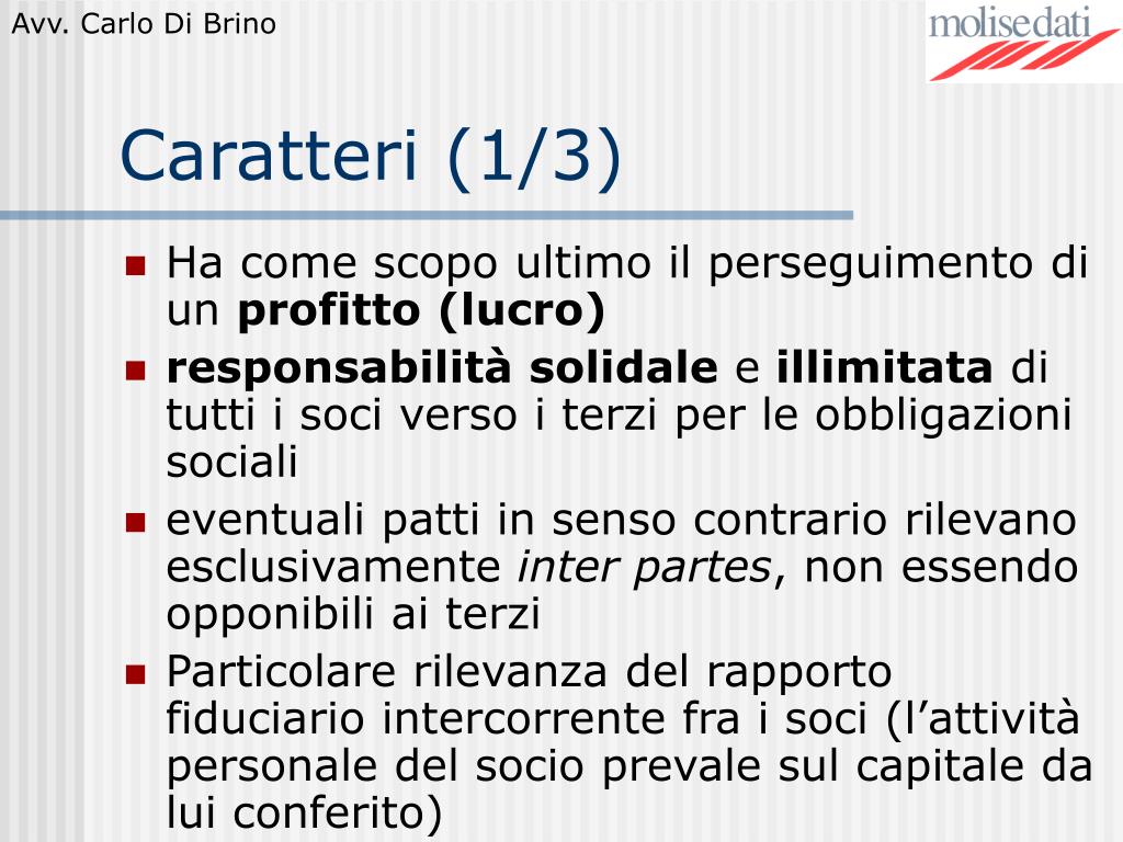 Società In Nome Collettivo Responsabilità Dei Soci