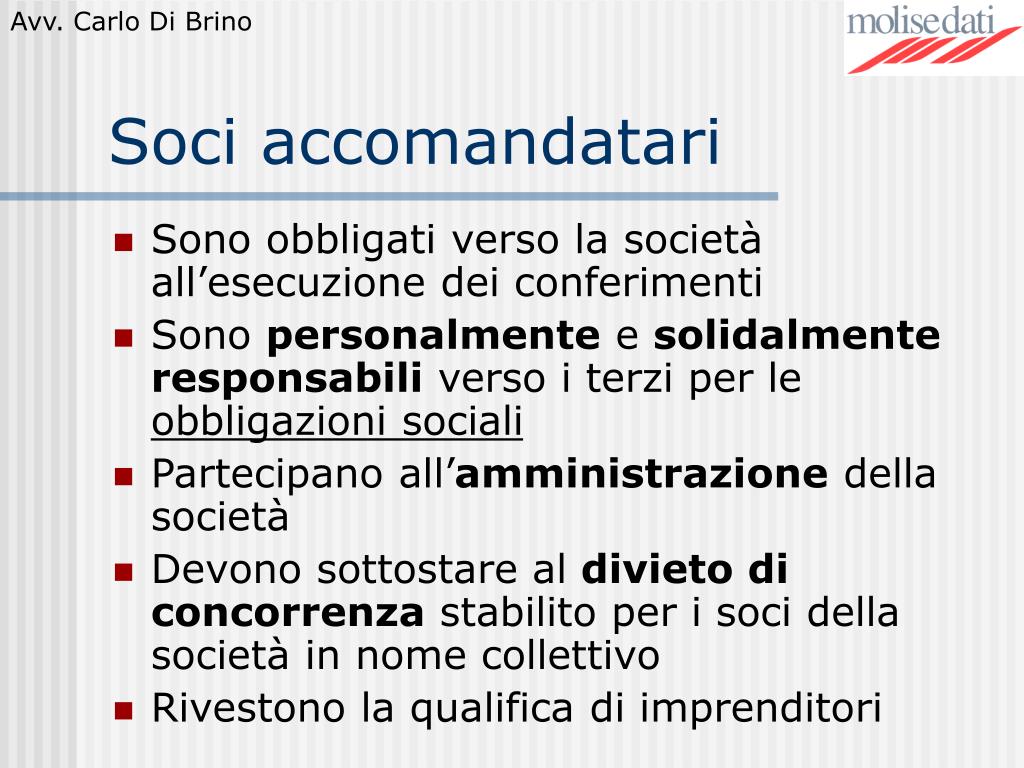 Societa' In Accomandita Semplice - Società Di Persone PPT - Società in nome collettivo Società in accomandita semplice