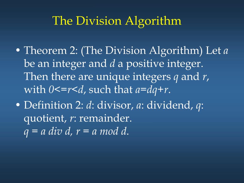 PPT - Chapter 3 The Fundamentals: Algorithms, the Integers, and ...