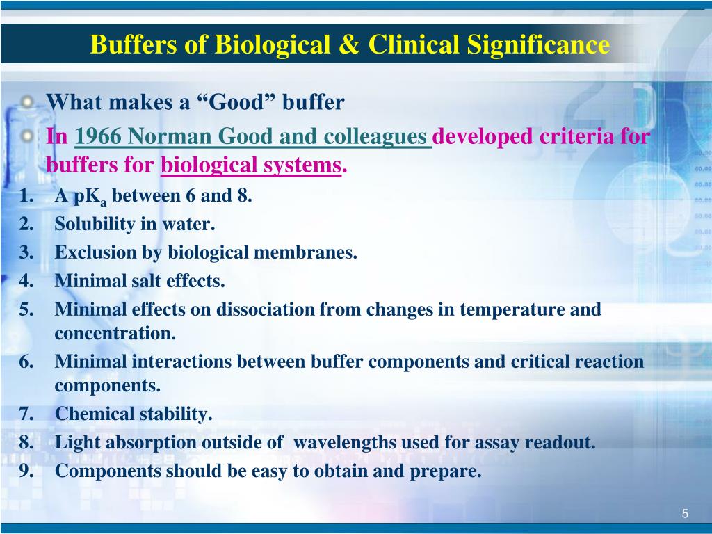 PPT Buffers of Biological & Clinical Significance PowerPoint