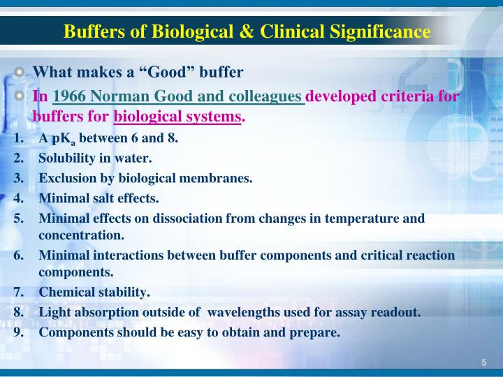 PPT Buffers of Biological & Clinical Significance PowerPoint