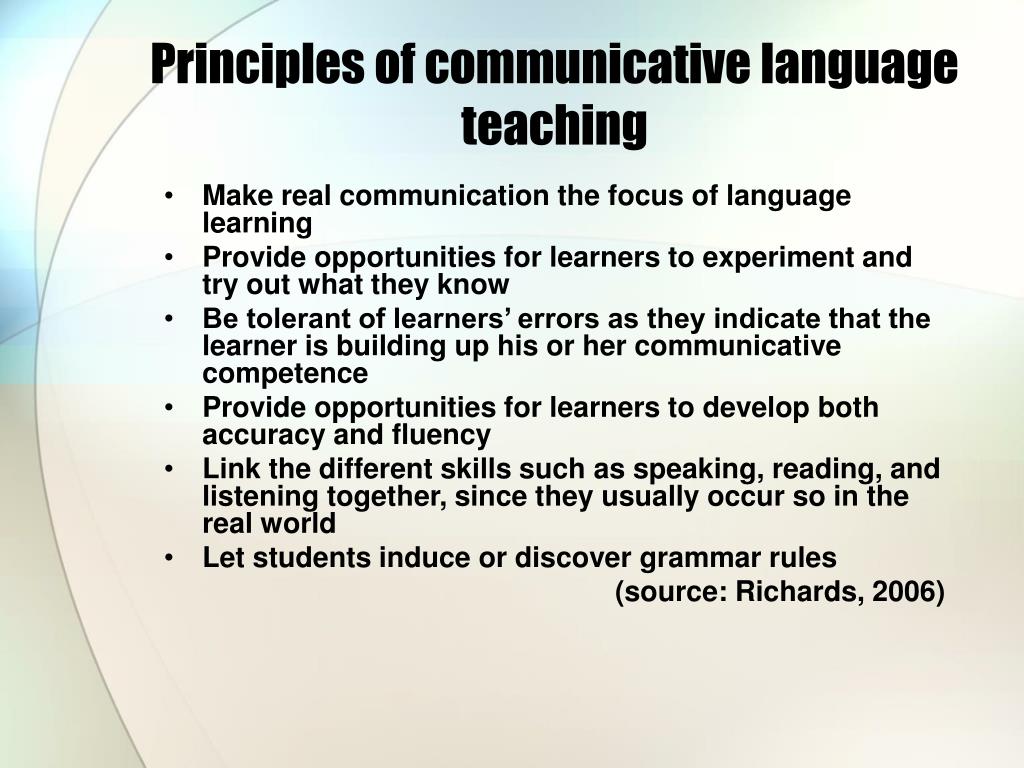 principles of communicative language teaching