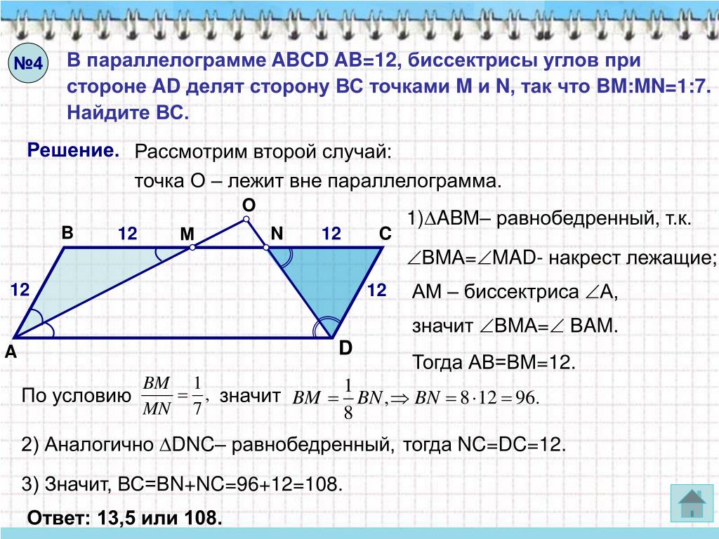 В параллелограмме abcd известны координаты трех вершин. Биссектриса угла параллелограмма. Биссектрисы углов параллелограмма пересекаются. Биссектриса параллелограмма АВСД. Биссектриса угла параллелограмма пересекает.