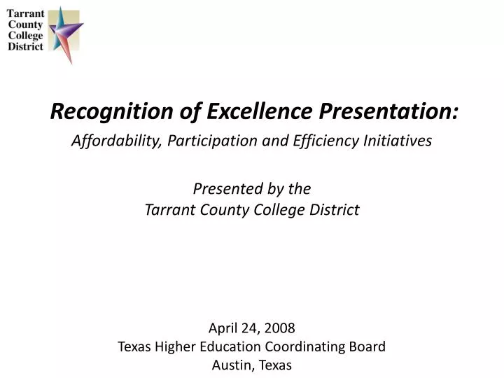 PPT - April 24, 2008 Texas Higher Education Coordinating Board Austin ...