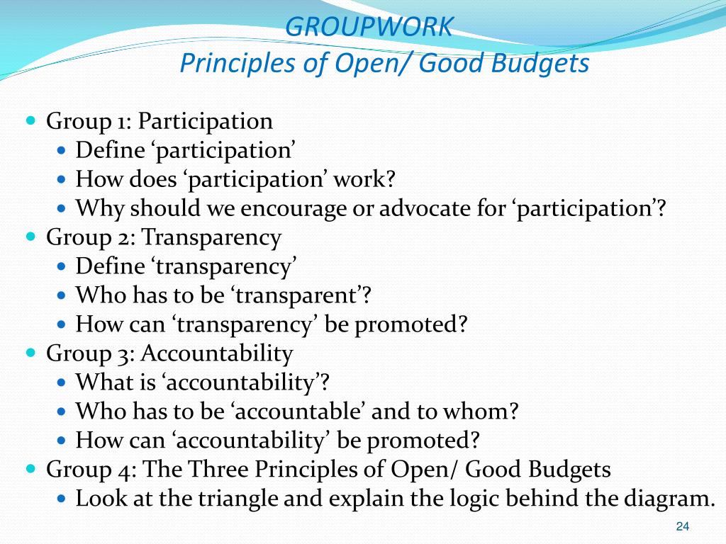 PPT - Introduction To Budgets: Terminology, Principles, Processes ...